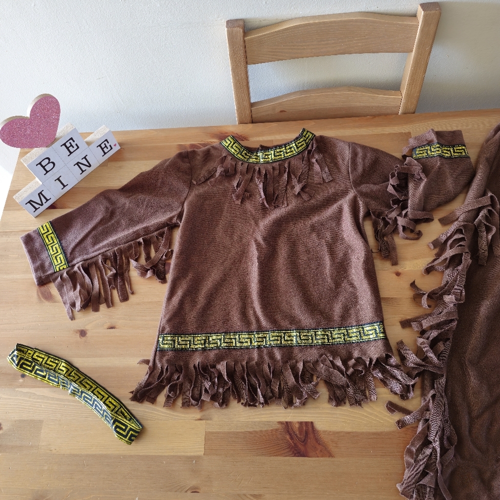Karnival Costumes - Native American Brave Boy's Costume - S Brown - Picture 8 of 9